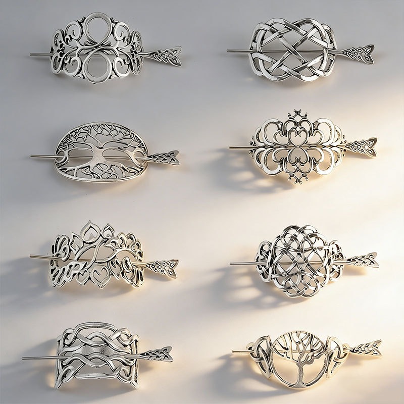 Clip In Hair Piece - 24-Piece Personalized Viking Celtic Style Hollowed-Out