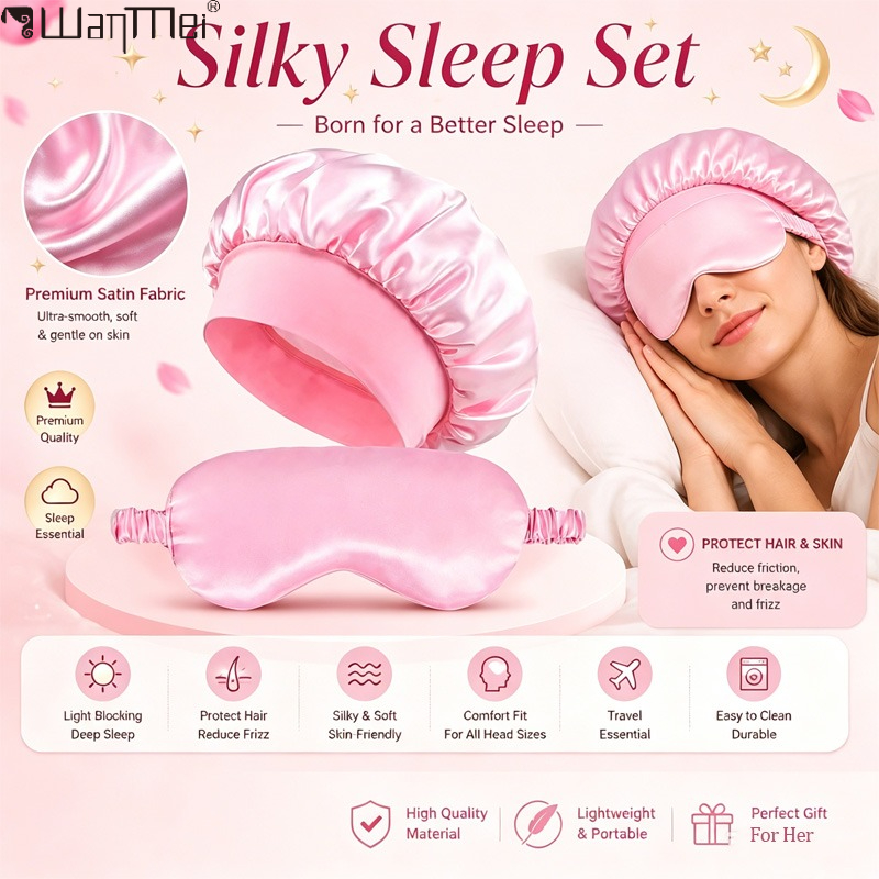  Satin Bonnet Sleep Eye Mask  - огляд і ціна Hair Care Kit