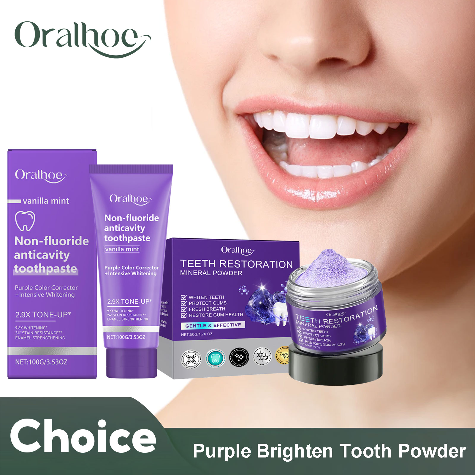 Teeth Restoration Mineral Powd - огляд і ціна Purple Toning Shampoo