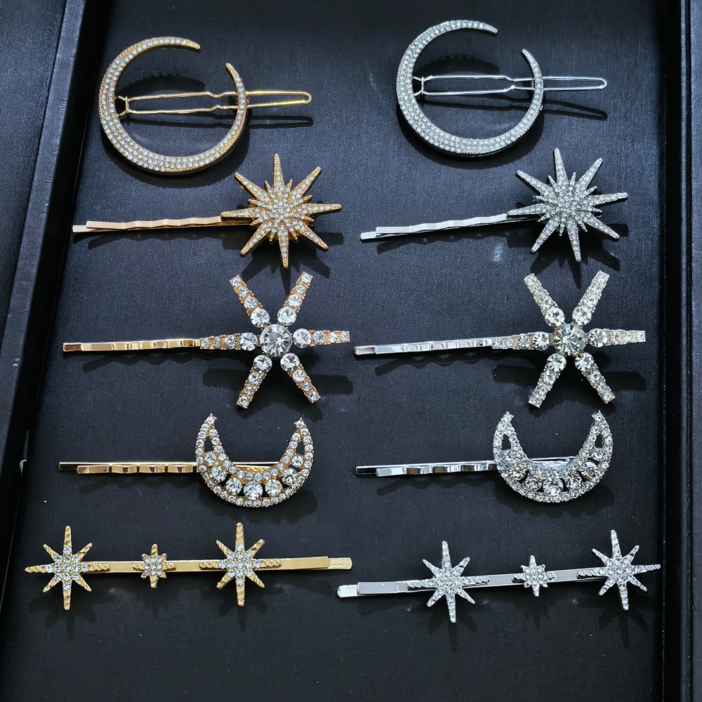 3/4 pcs set Crystal Star Hairp - огляд і ціна Clip In Hair Piece